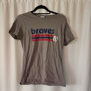 Port and Company Kids Braves Graphic Tee - Gray and Blue
